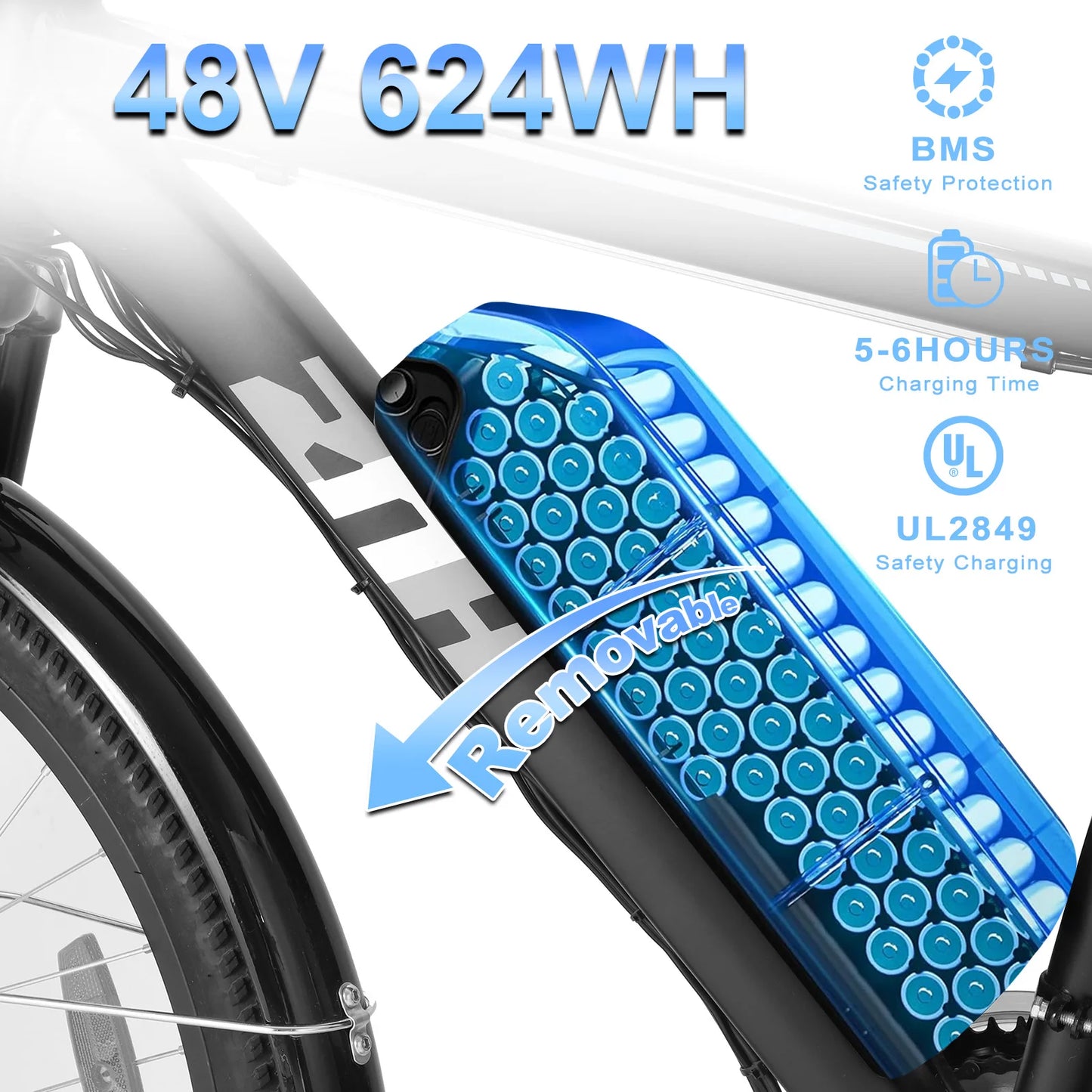 ZNH 1000W Electric Mountain Bike Removable Battery 48V 13Ah