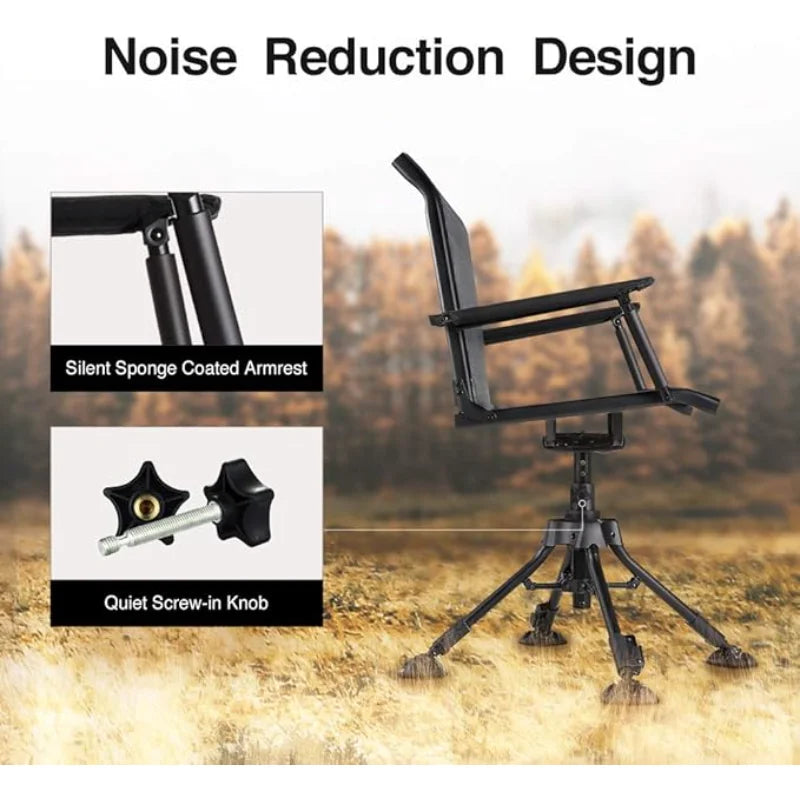 YTYINFold Hunting Chair 360 Degree Silent Swivel Folding