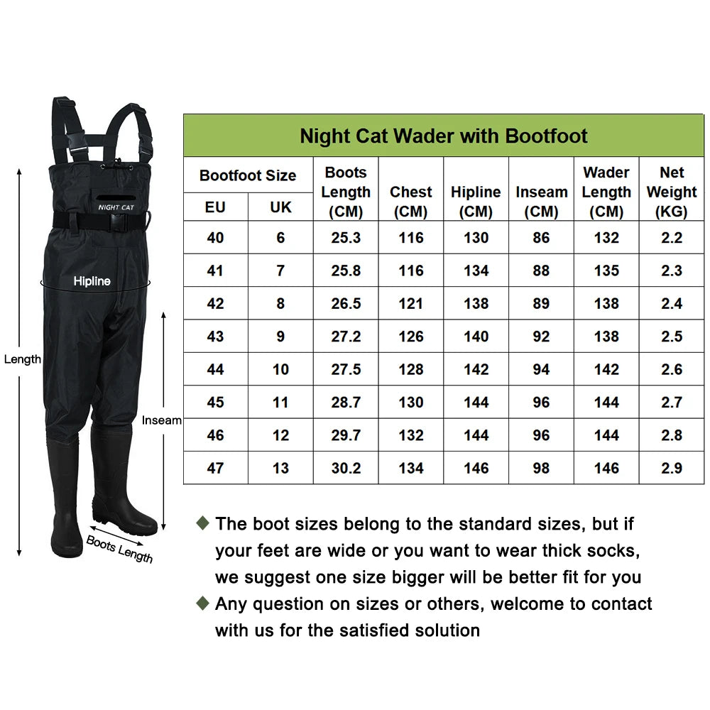 Breathable Comfortable Waterproof Chest Waders Men Nylon