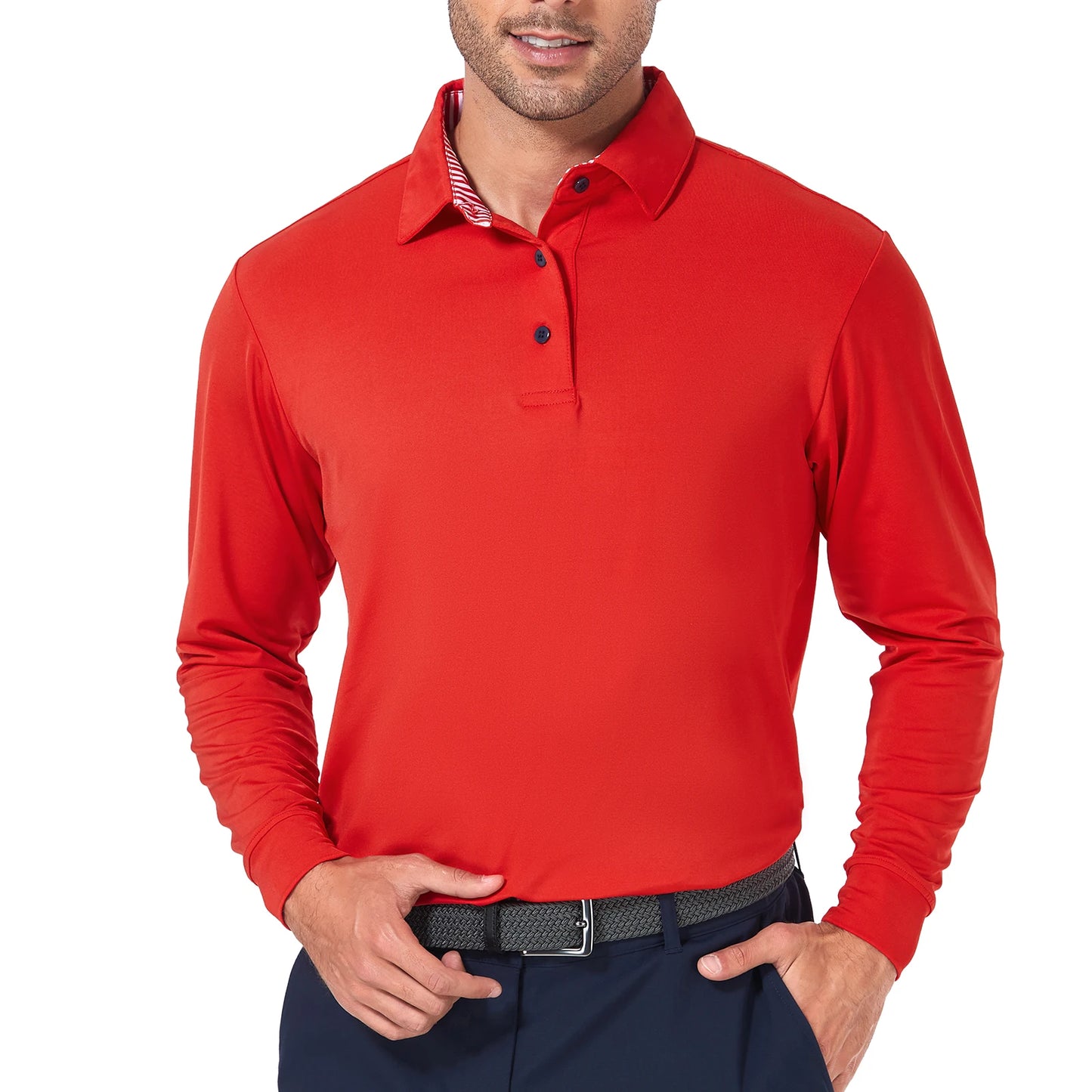 Hign-concerned Mens Dry Fit Long Sleeve Wicking Shirt
