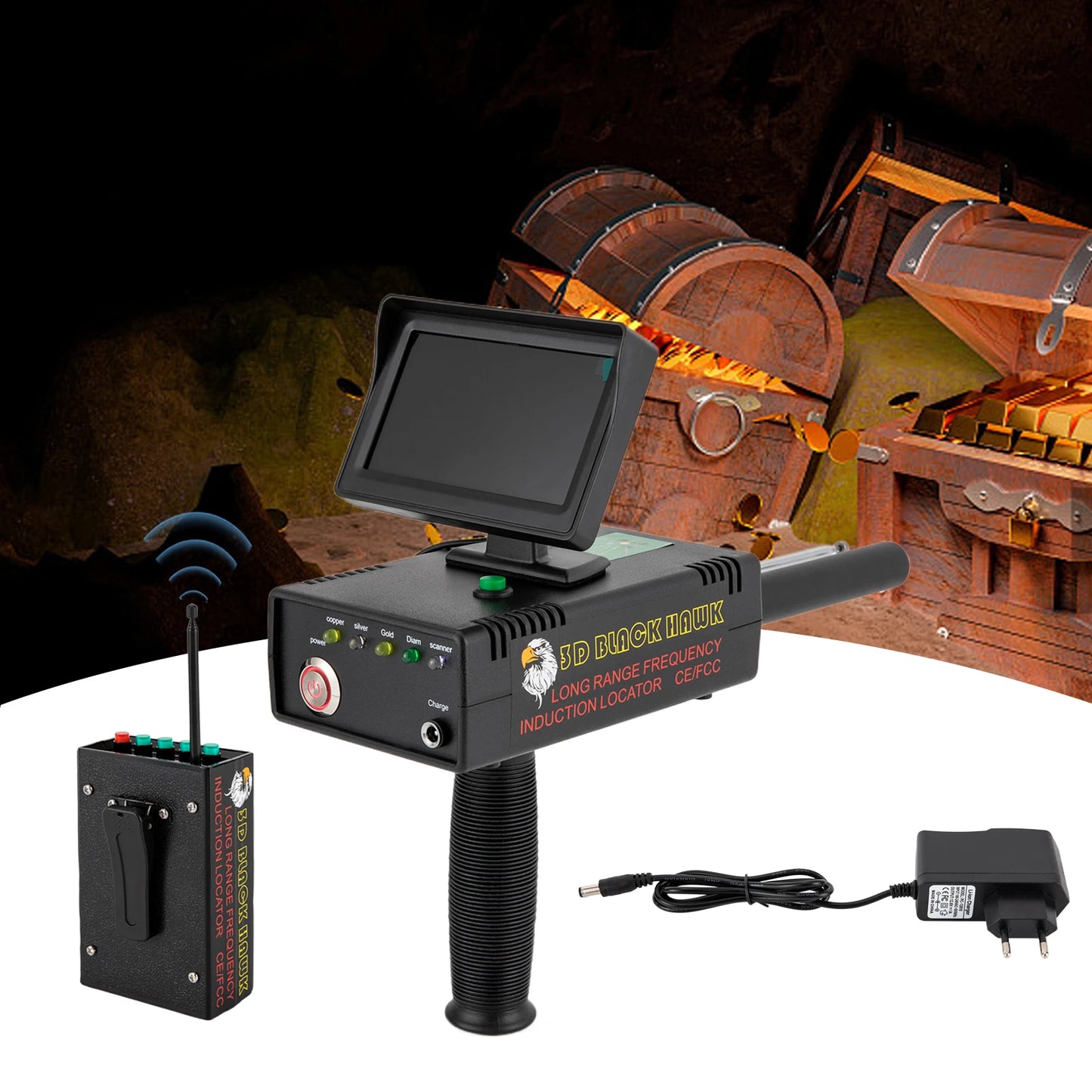3D LED Metal Detector Remote Gold Silver Copper Finder