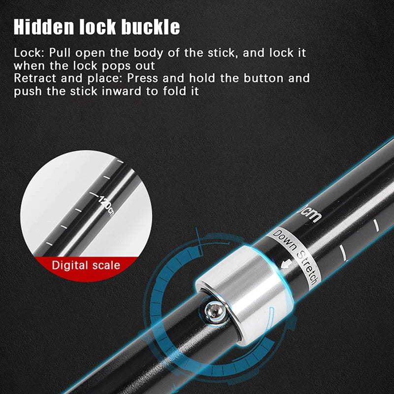 Jetting Telescopic Folding Trekking Pole Outdoor Hiking