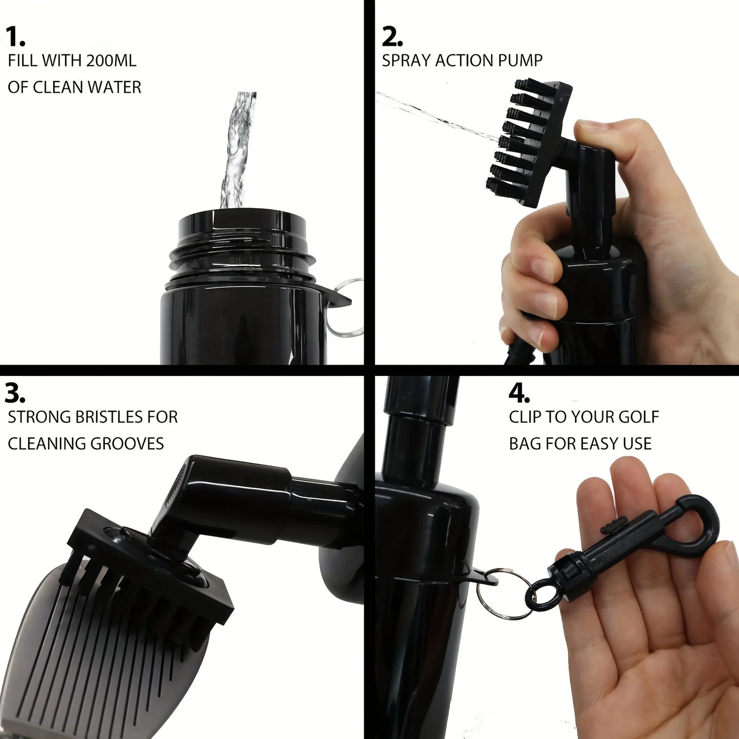 Pro Gear Sporting Goods Golf Club Cleaner Brush Set Bottle