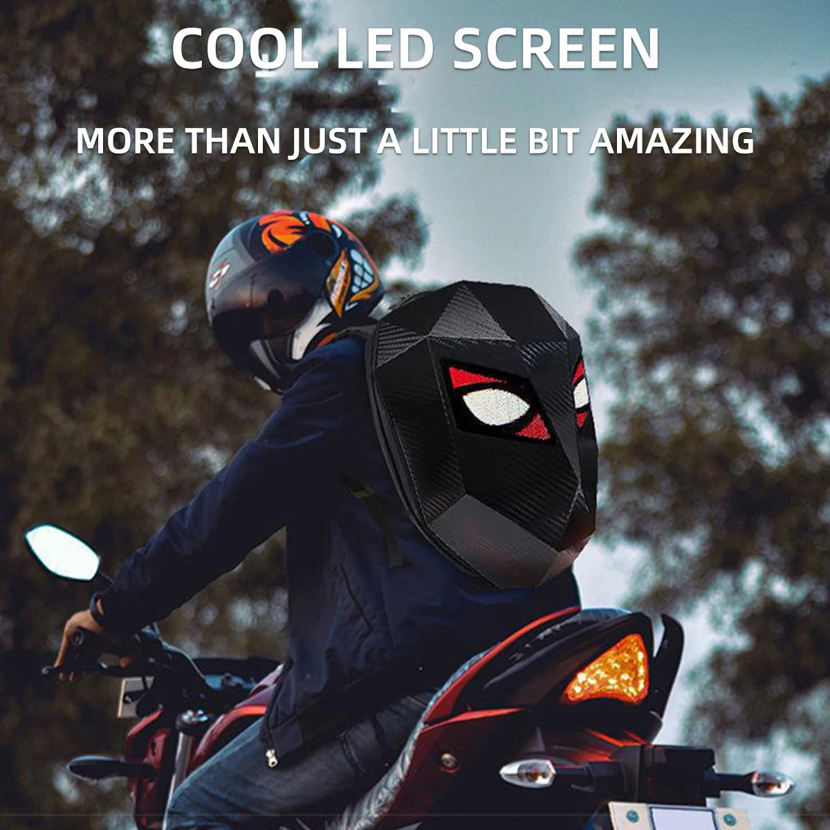 LED Motorcycle Riding Backpack With App