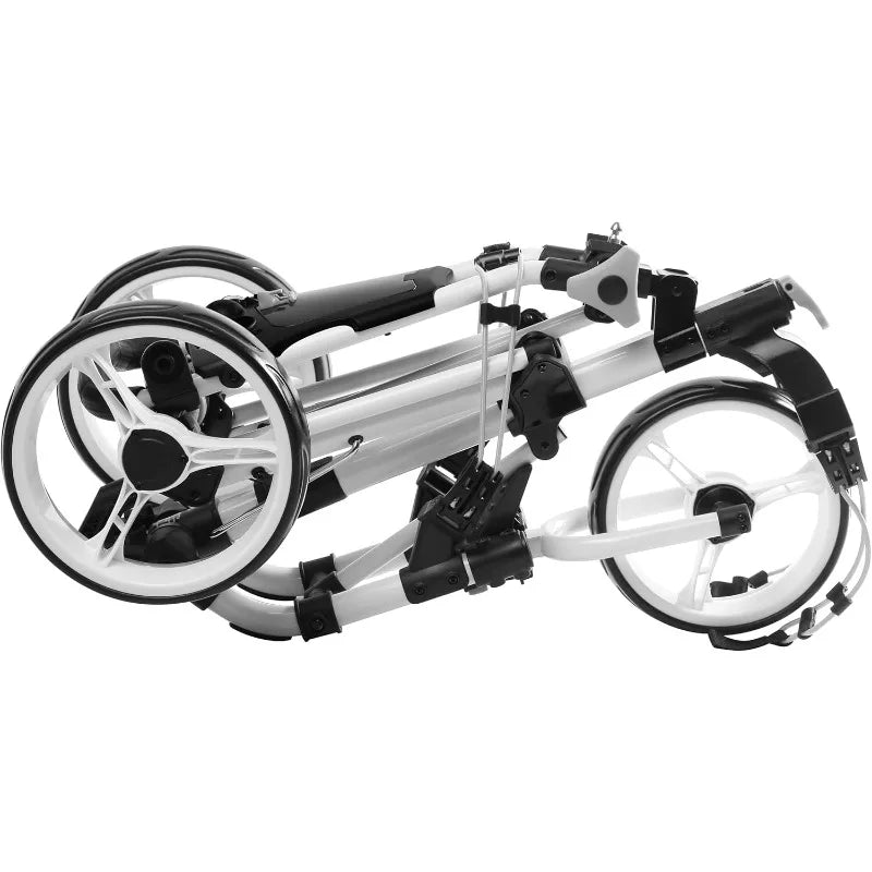 YTYIN Golf Push Cart 3 Wheel With Foot Brake Foldable