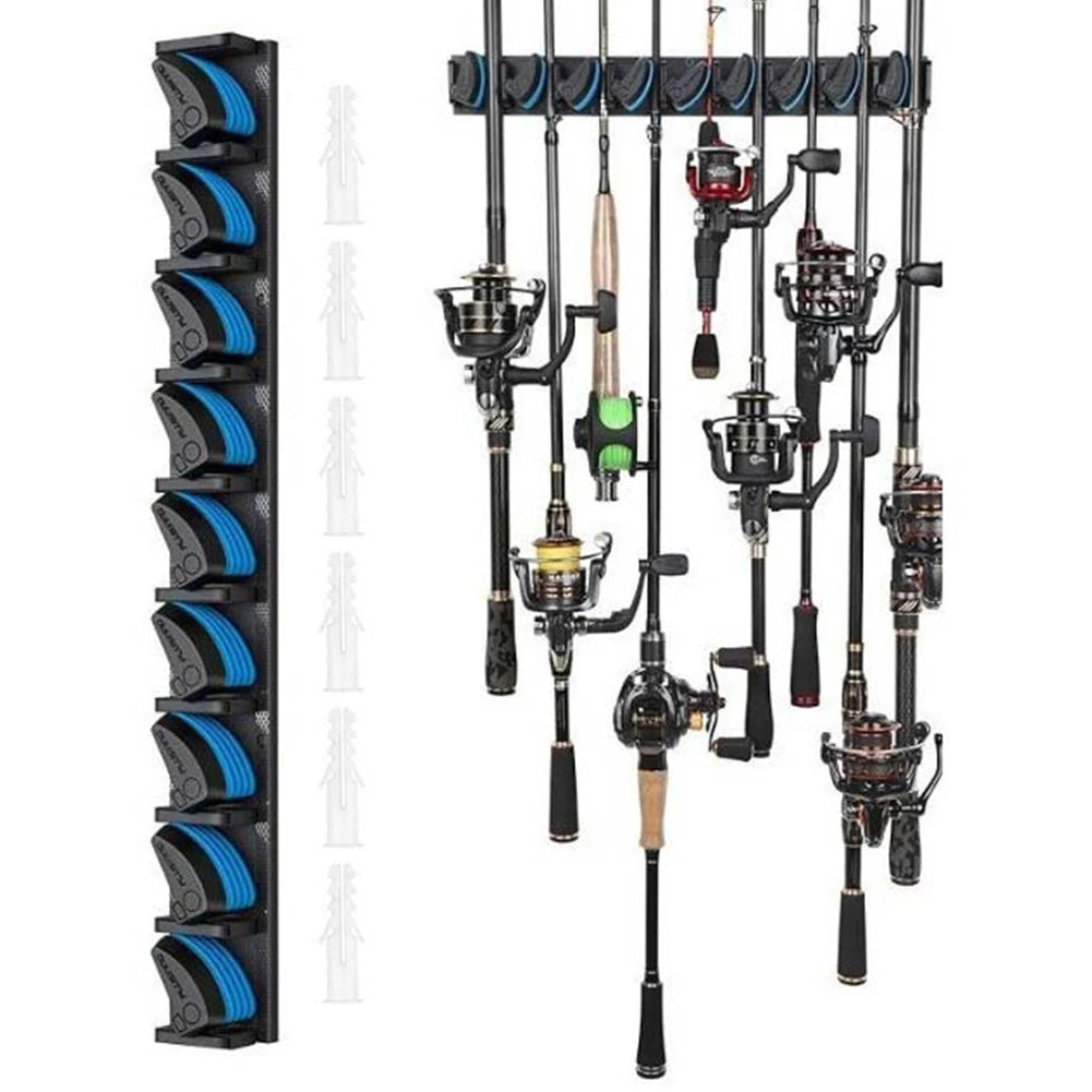 Shunmaii Wall Mounted Fishing Rod Holder For Multiple Rods