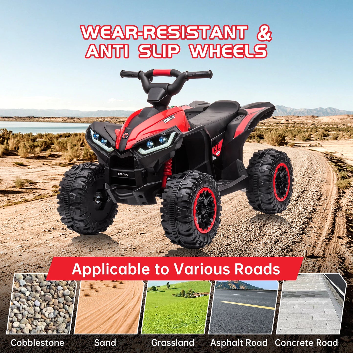 12V Kids Ride On ATV Four Wheeler Electric Vehicle Toy Car