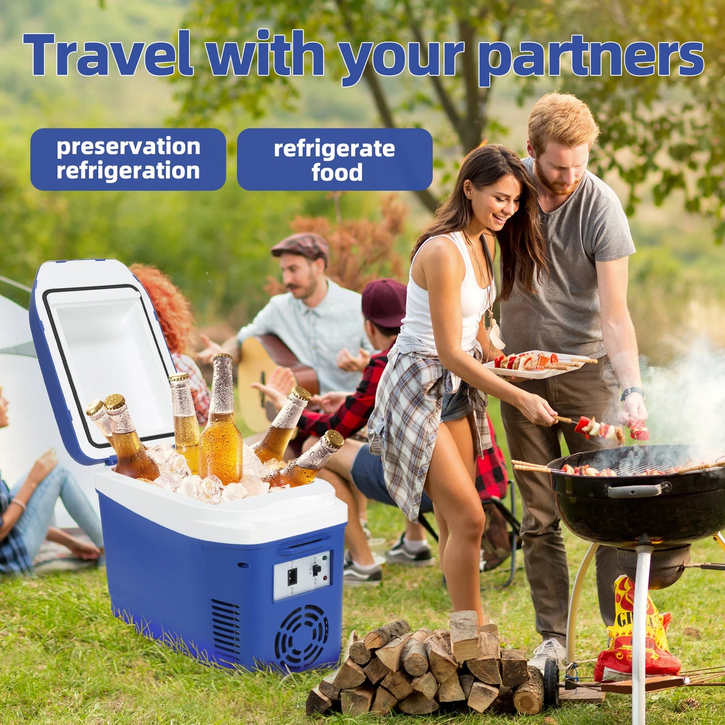 IceBlue Camping Portable Mini Fridge Dual Use Car Home