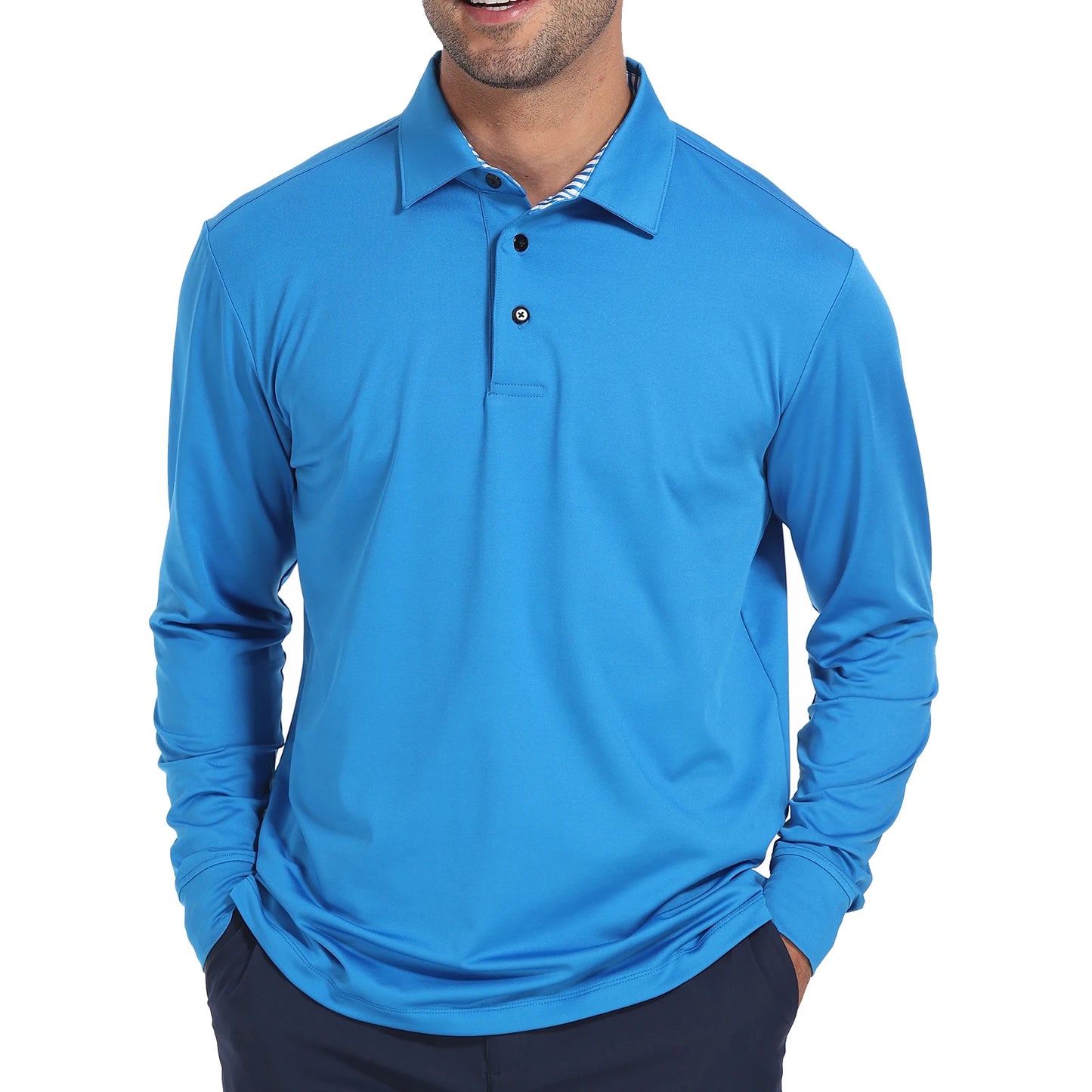 Hign-concerned Mens Dry Fit Long Sleeve Wicking Shirt
