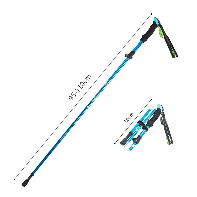 Jetting Telescopic Folding Trekking Pole Outdoor Hiking