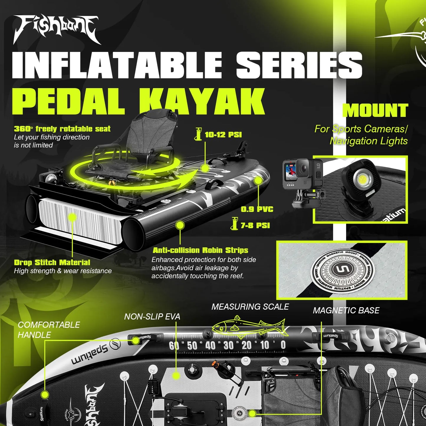Spatium Fishing Pedal Drive Sit On Top Kayak Power System