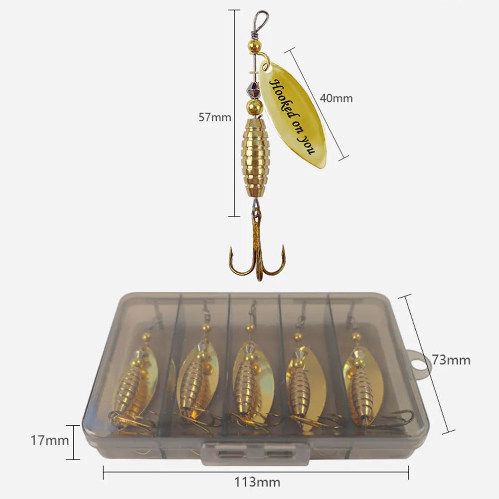 APWIKOGER Metal Spoon Spinner Fishing Lures Crankbaits Kit