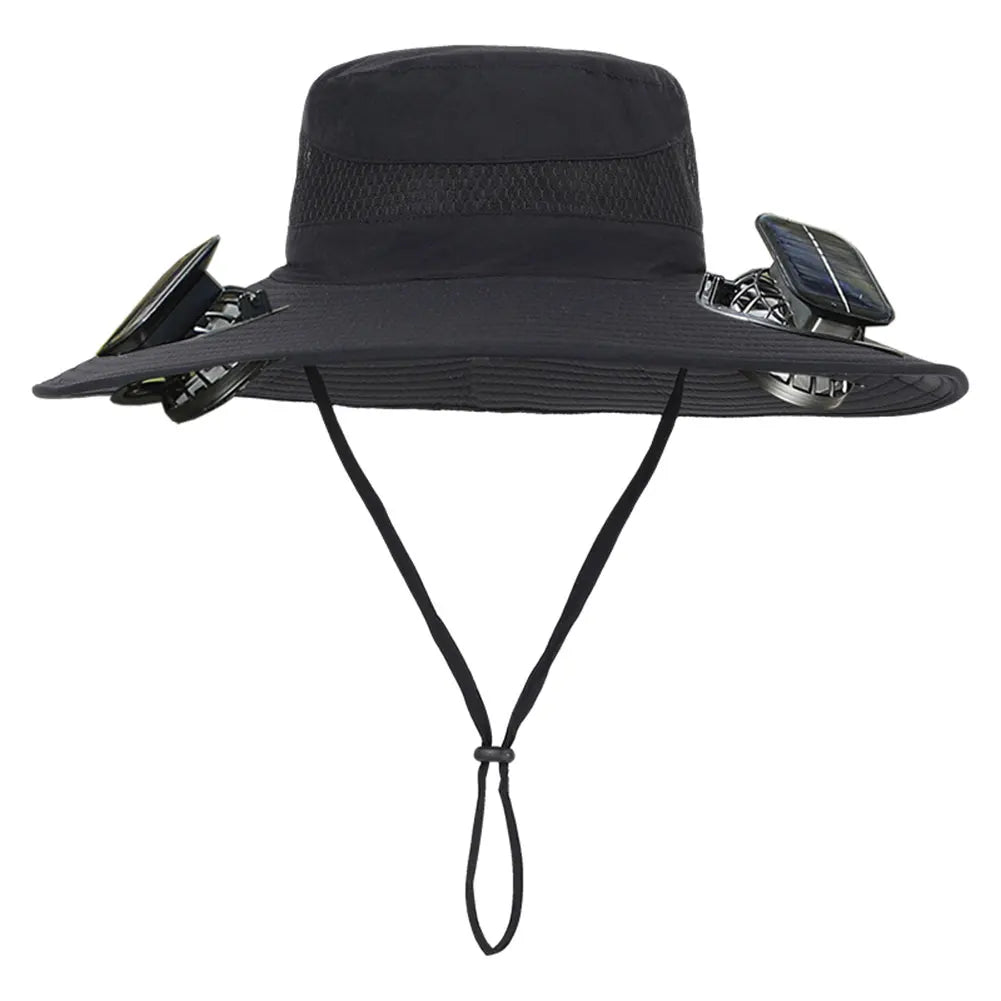 Guangdong Solar Fan Wide Brim Outdoor Fishing Sun Hat USB