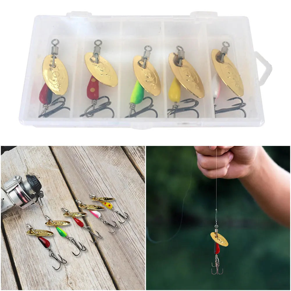 Metal Spinner Spoon Fishing Lures Pack For Carp Bass Pesca