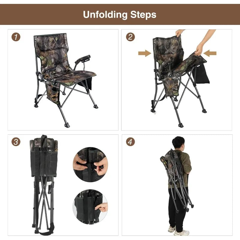 Hignconcerned 360 Degree Swivel Hunting Chair with Armrest