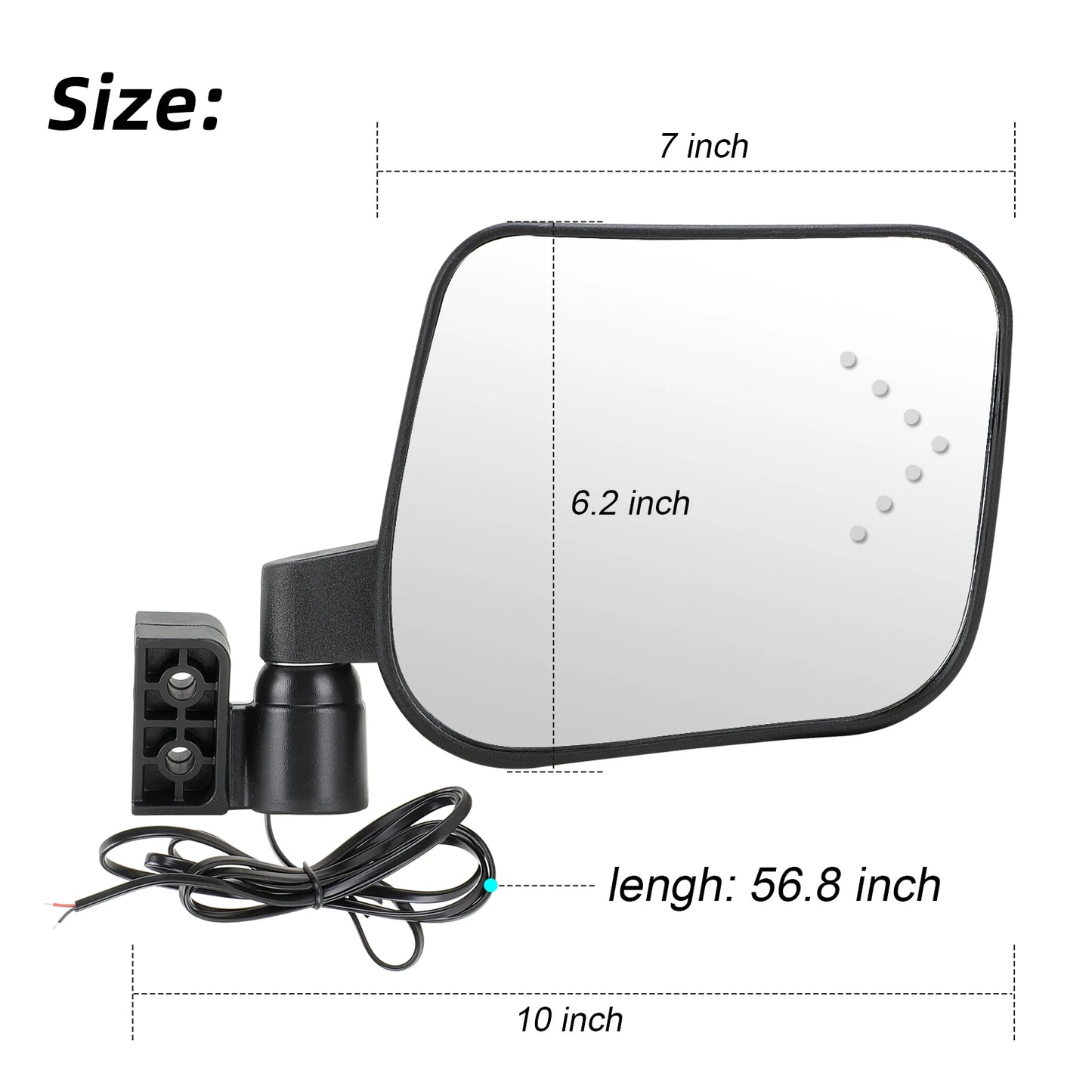 Roykaw Golf Cart Side Mirrors With Turn Signals For EZGO
