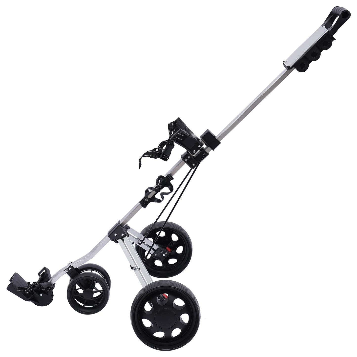 3 Wheel Golf Push Cart Portable Foldable With Bottle Holder