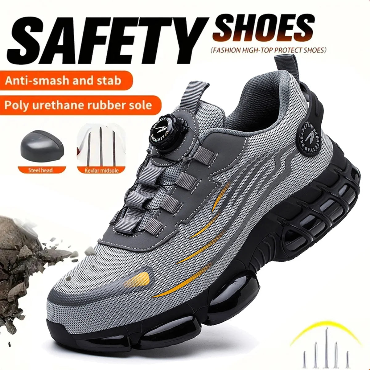 Pro Gear Sporting Goods Breathable Lace Free Safety Shoes
