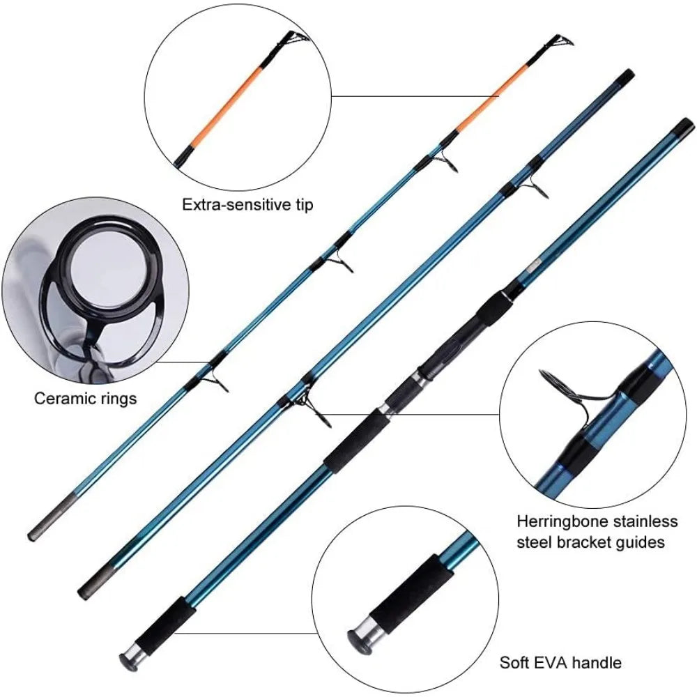 Hign Concerned Surf Rod And Reel Combo Saltwater Kit