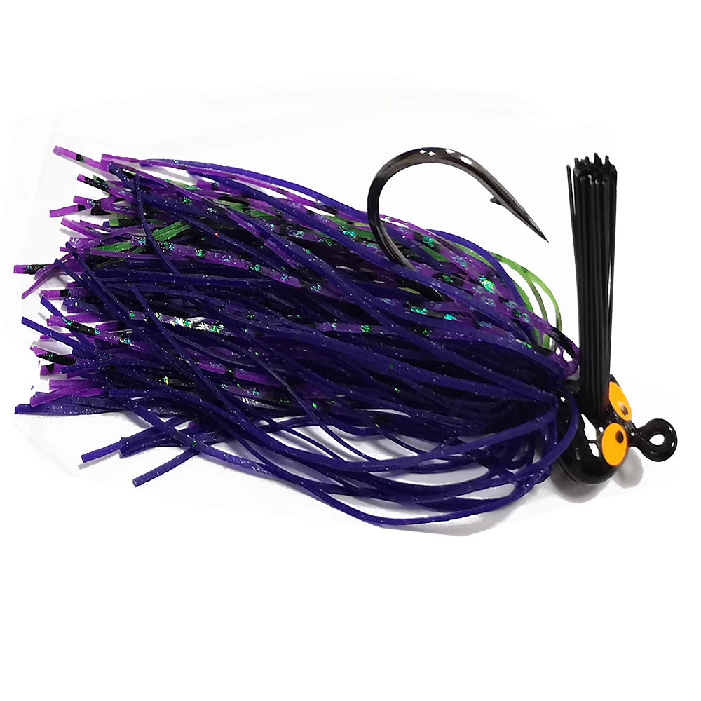 NoEnName Null 15pcs Bass Fishing Jigs Kit with Silicone Skirts