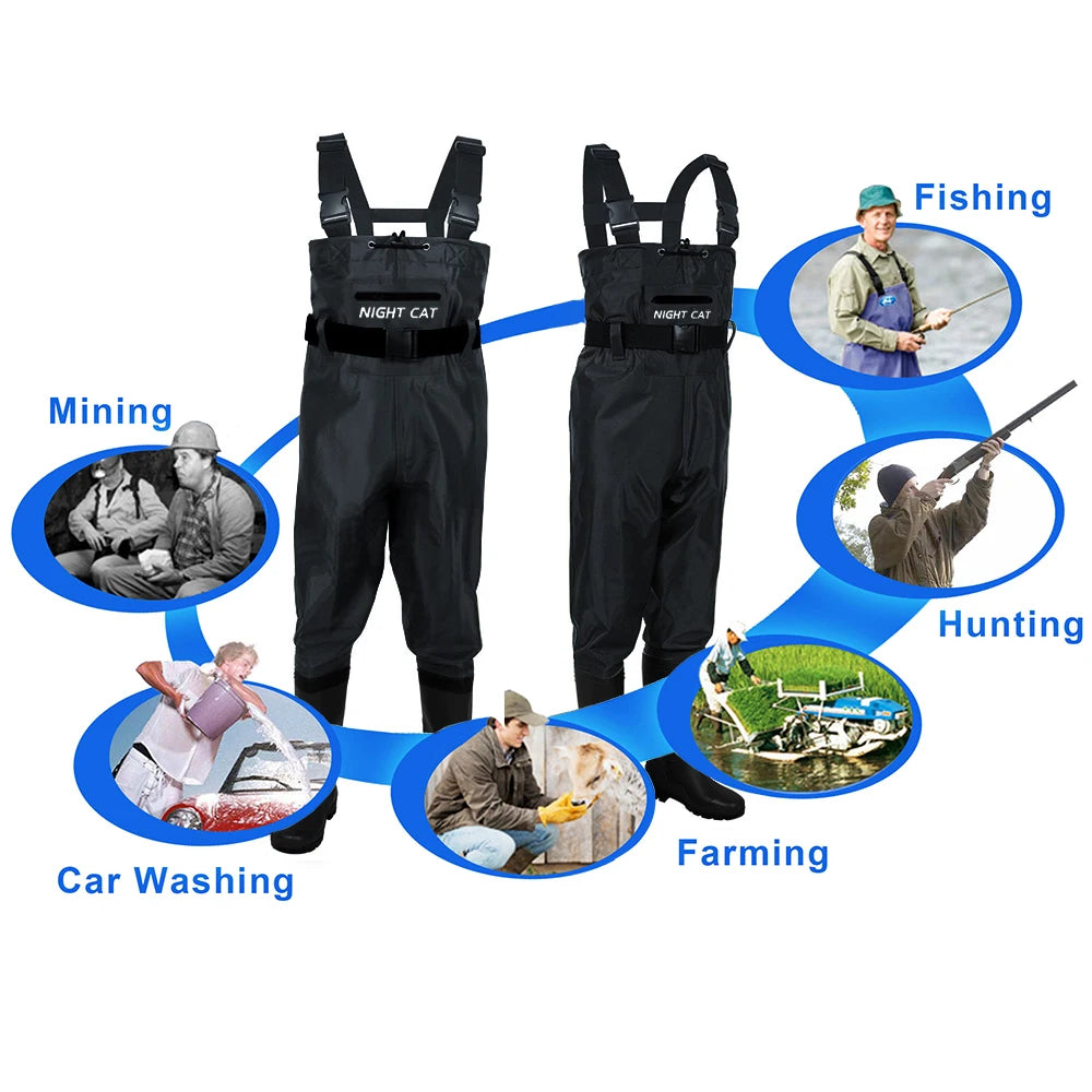Breathable Comfortable Waterproof Chest Waders Men Nylon