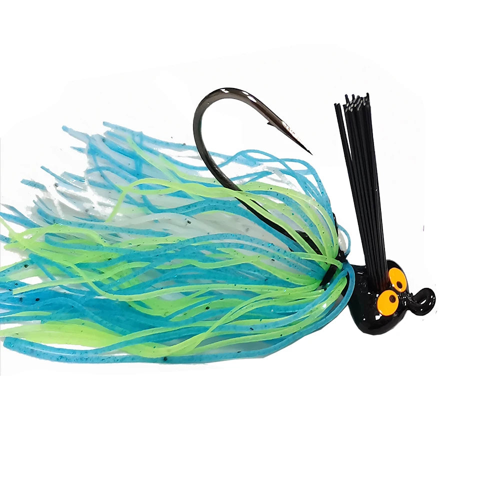 NoEnName Null 15pcs Bass Fishing Jigs Kit with Silicone Skirts