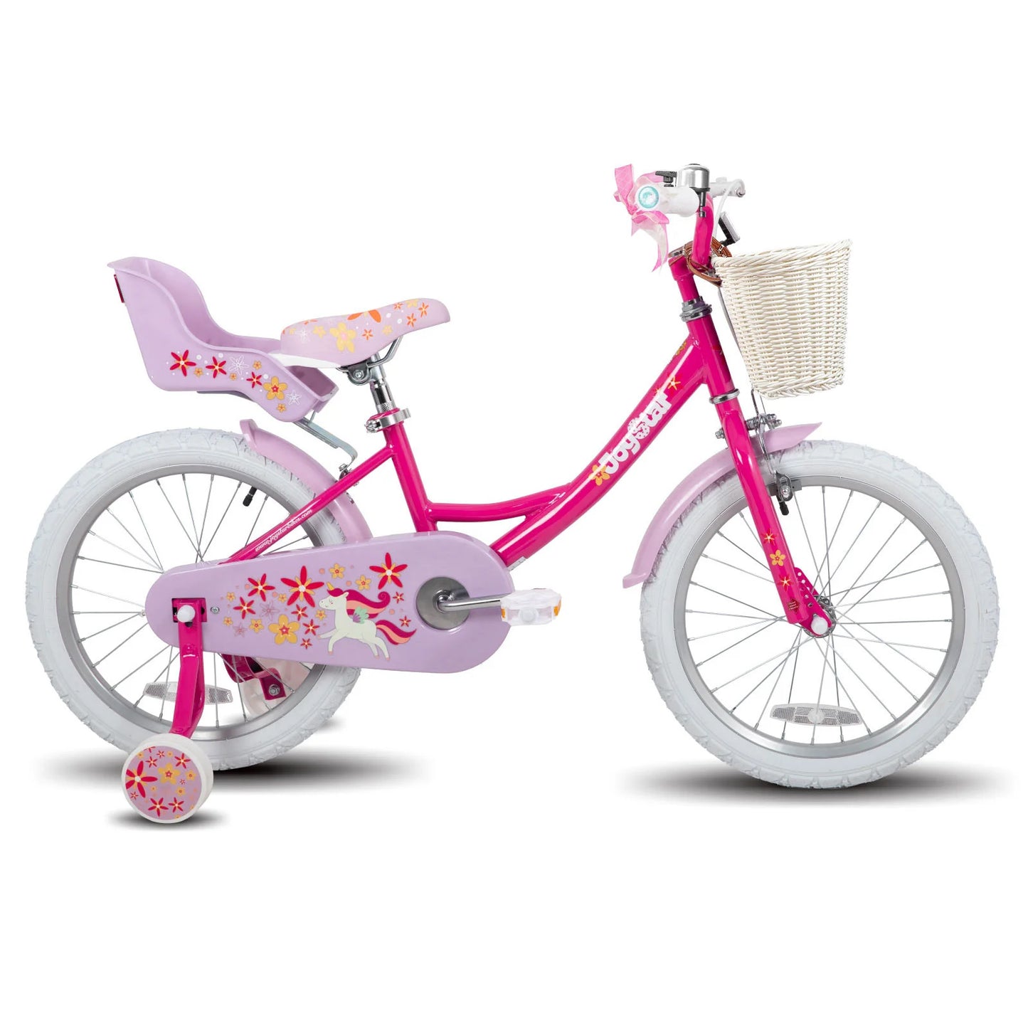 JOYSTAR Unicorn Girls Bike With Training Wheels And Basket