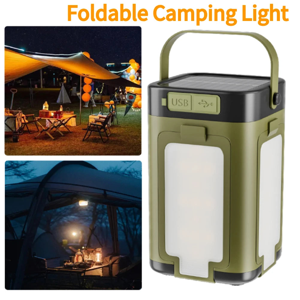 Alloet Foldable Solar Rechargeable Camping Lantern Battery