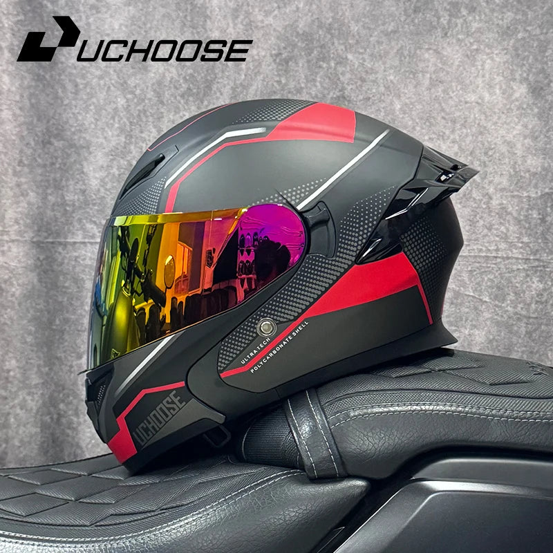 UCHOOSE Motorcycle Modular Flip Up Helmet For Off Road