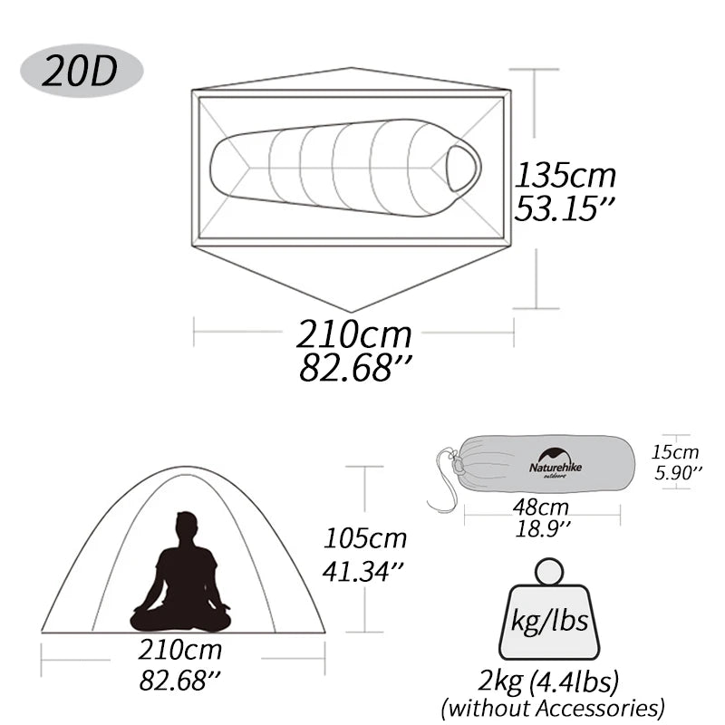 Pro Gear Naturehike Ultralight Camping Tent Outdoor Shelter