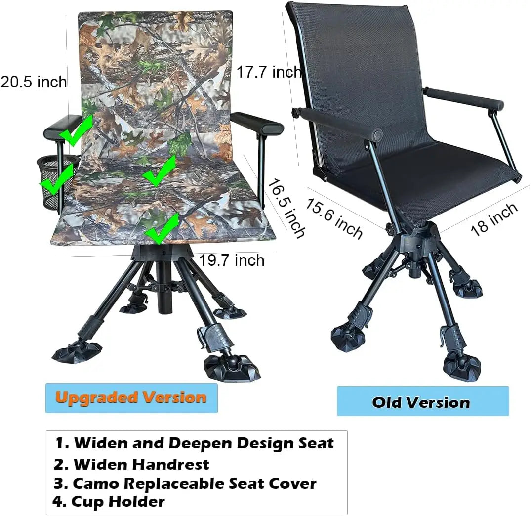Hign Concerned Silent Swivel Portable Groundblind Chair
