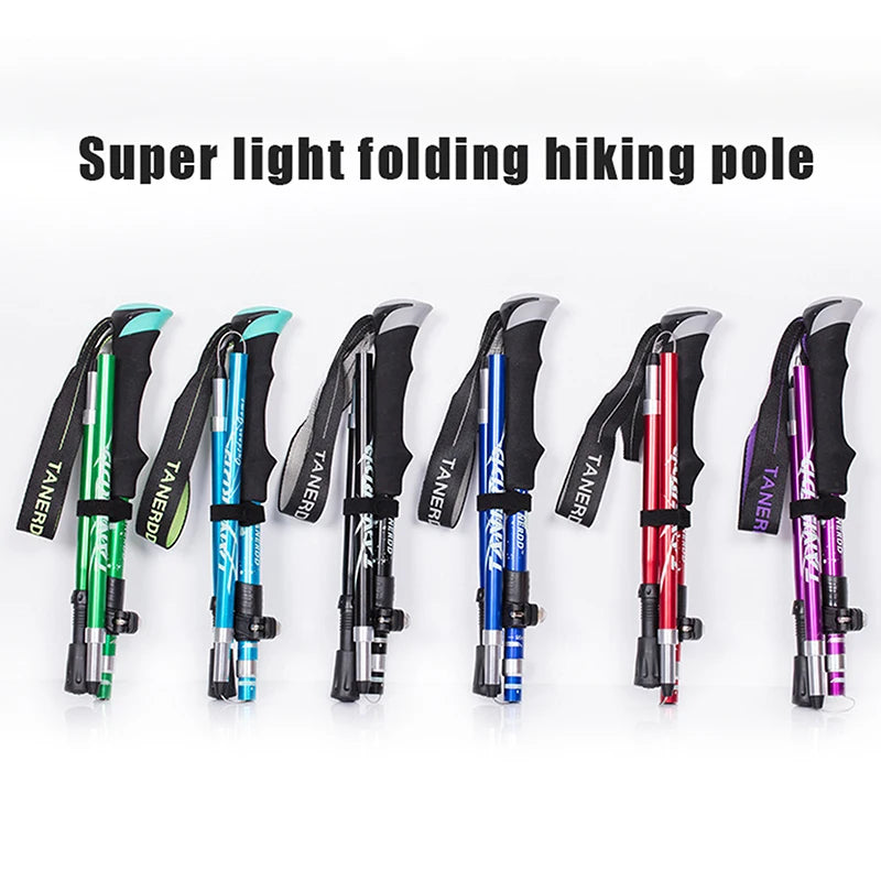 Jetting Telescopic Folding Trekking Pole Outdoor Hiking