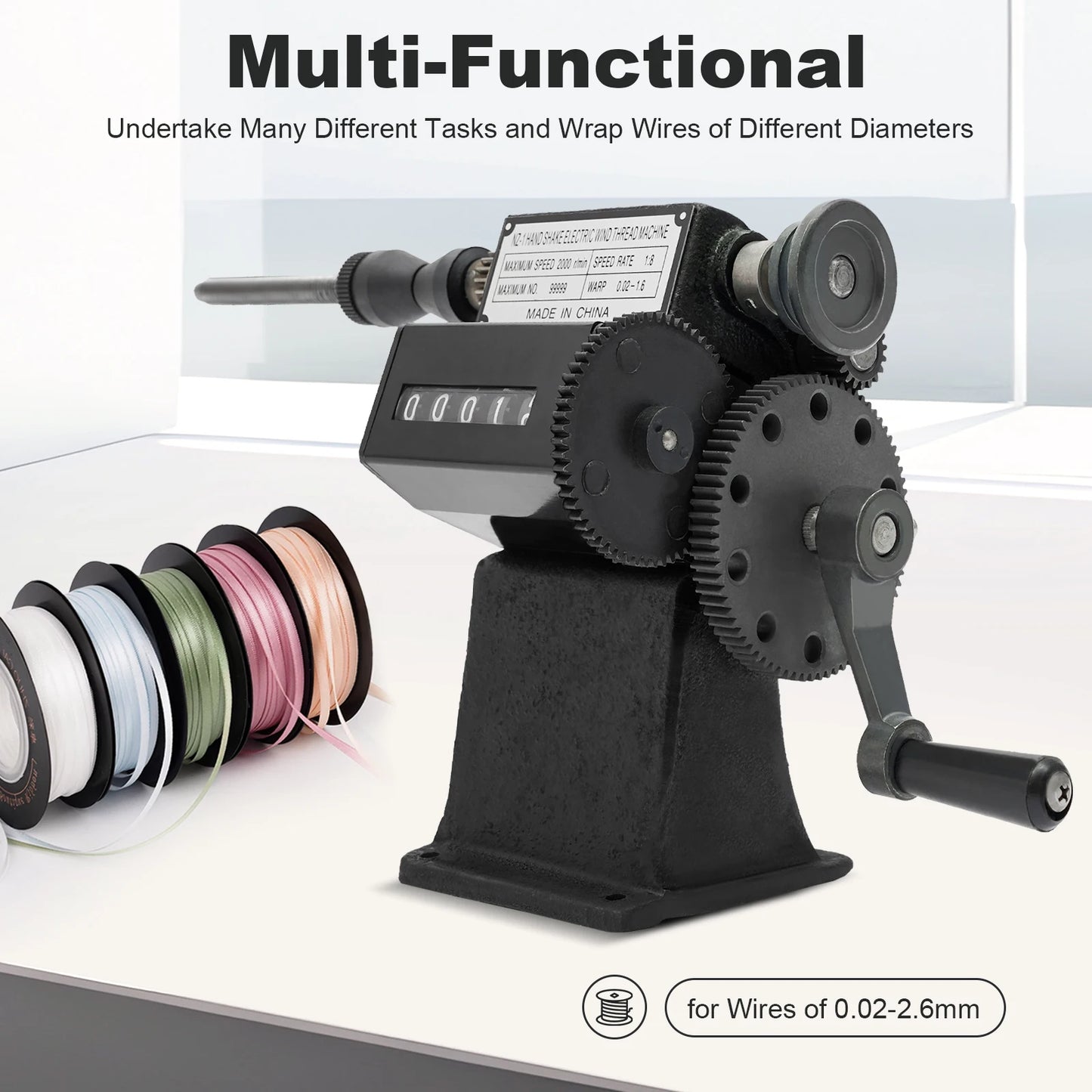 Fishing Line Spooler With Counting Machine Cast Iron