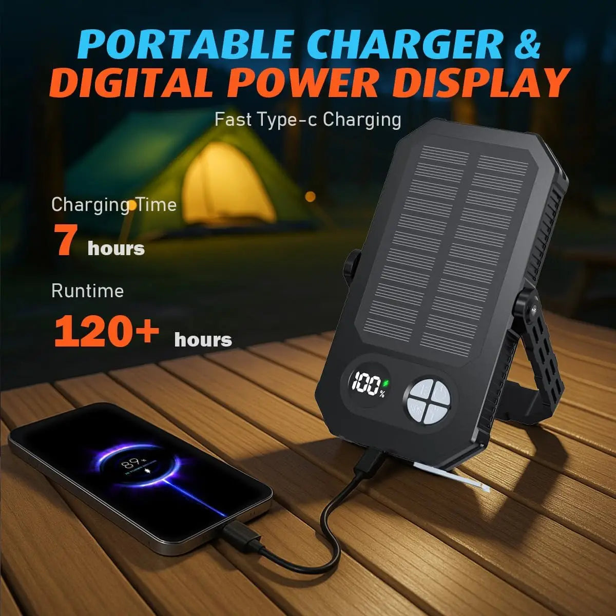 Rechargeable LED Camping Lantern With LCD
