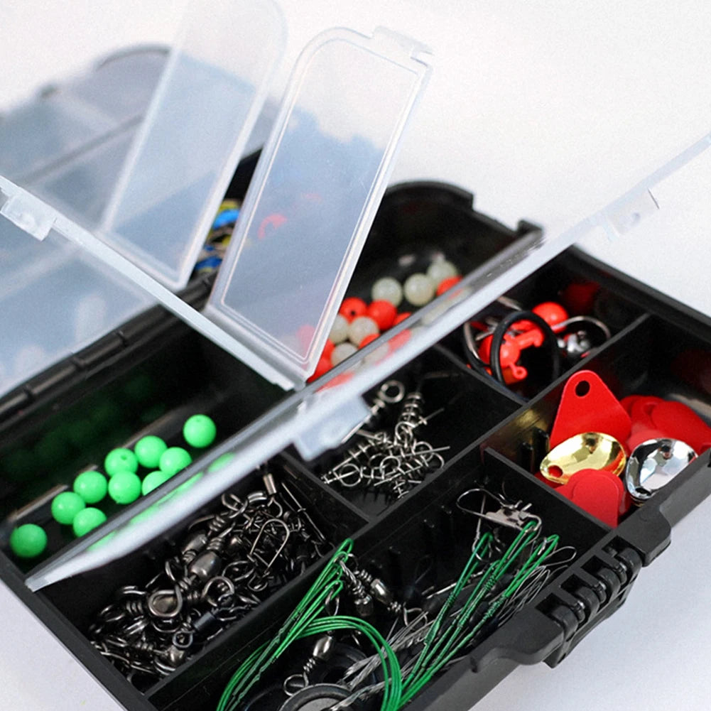 Shunmaii Fishing Tackle Kit Hooks Sinkers Swivels Gear