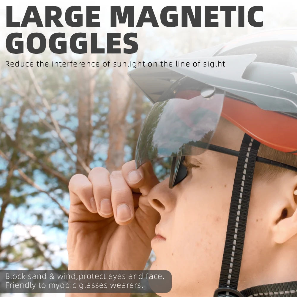 Victgoal MTB Helmet With Visor LED Rear Light Racing