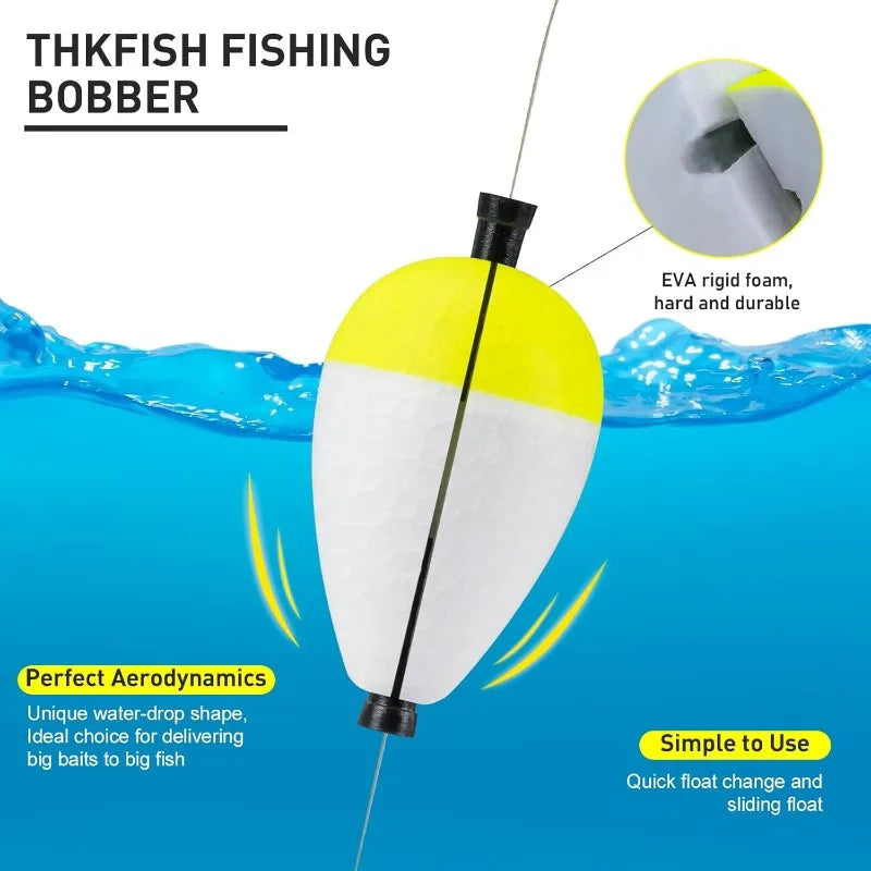 YTYINH Slotted Peg Fishing Floats Foam Slip Bobbers Pack