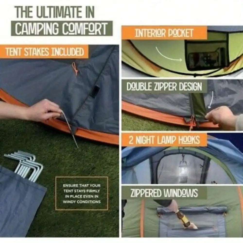 Pro Gear Sporting Goods Pop Up Camping Tent 2 Doors