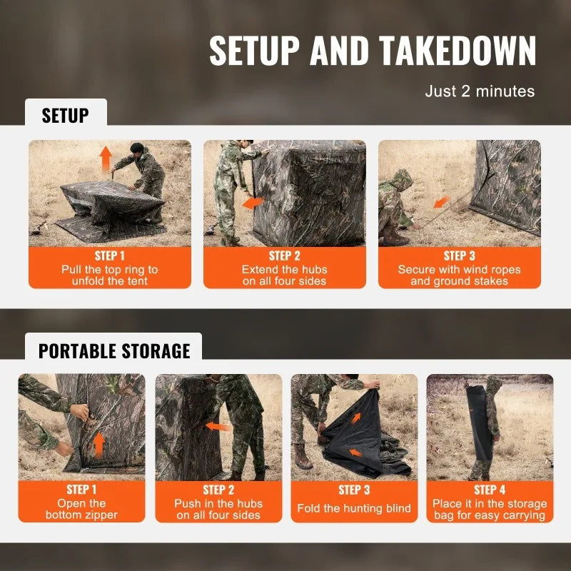 Portable 270 Degree See Through Ground Hunting Blind 1 2