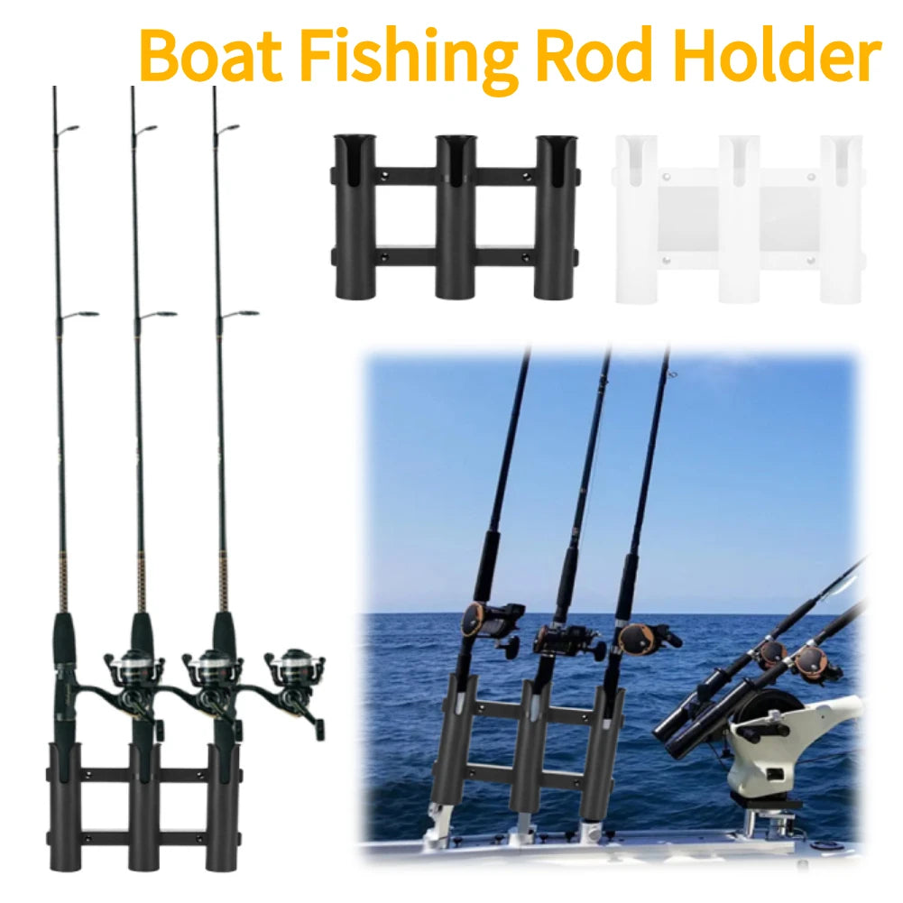 Shunmaii Wall Mount Fishing Rod Holder Bracket 3 Tubes