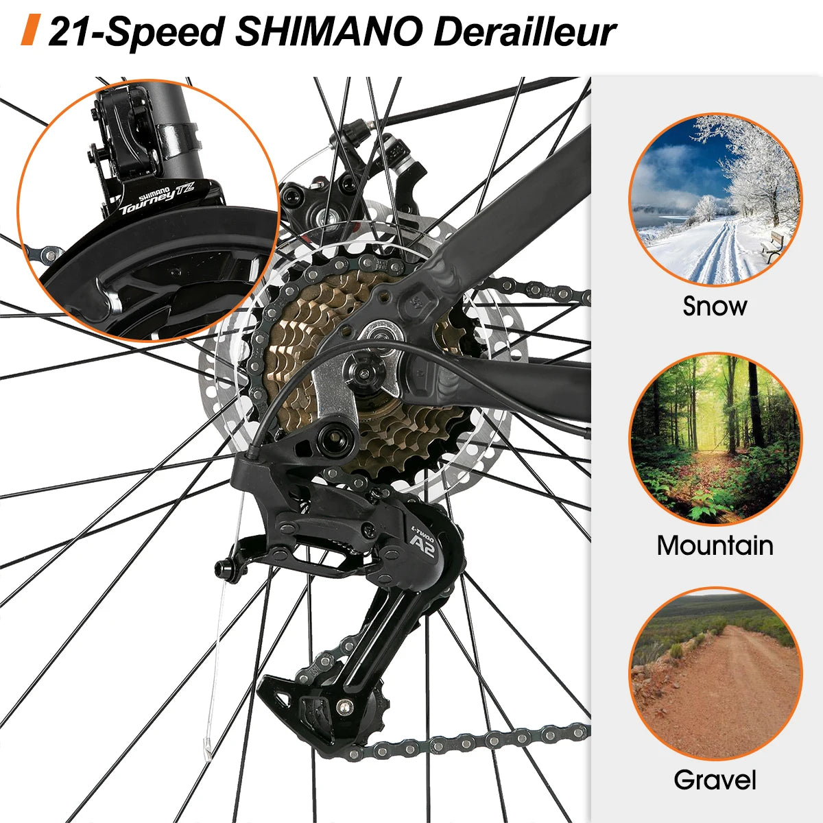 Joystar Mountain Bike Aluminum Frame Shimano 21 Speed