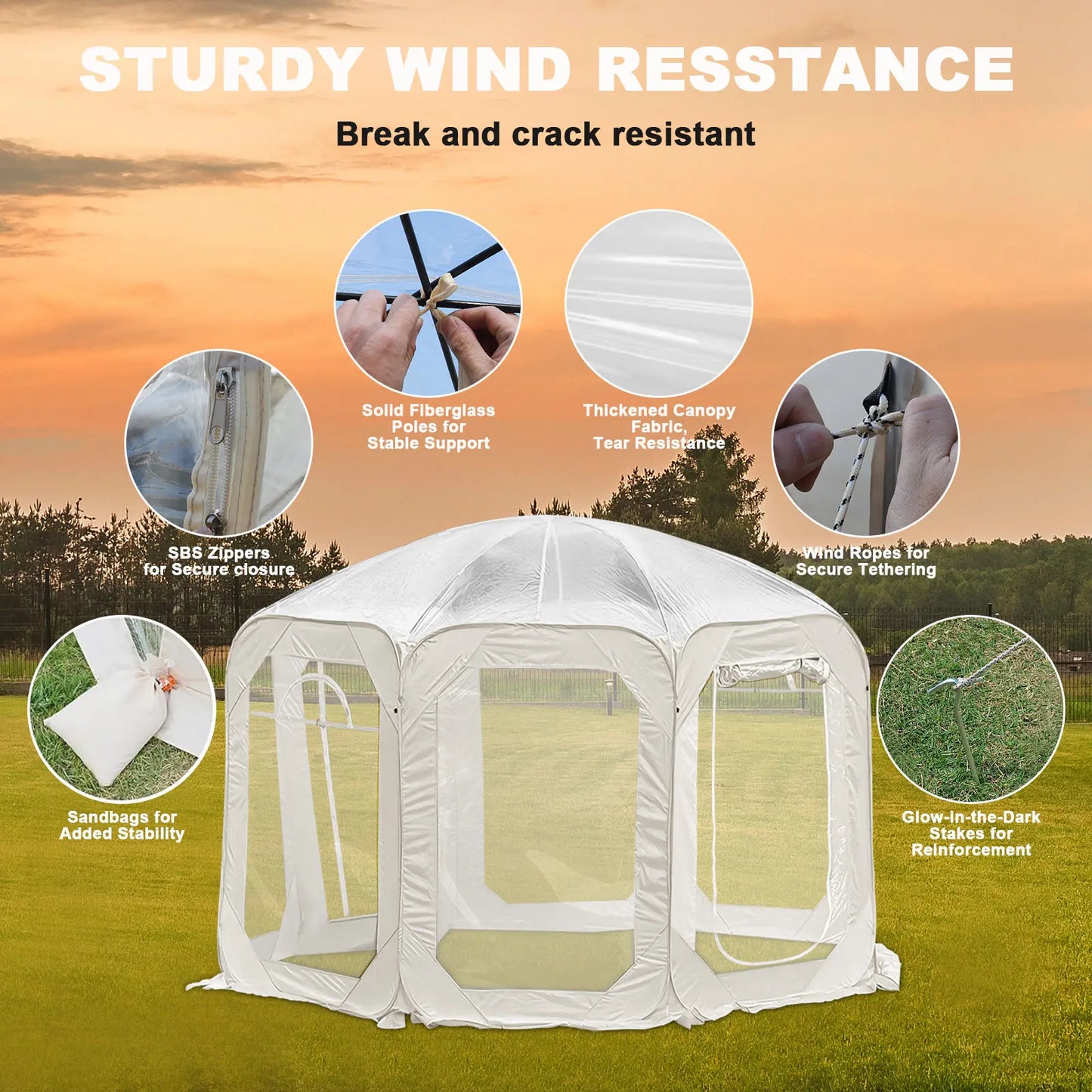 Building Transparent Bubble Tent Camping Shelter Windproof