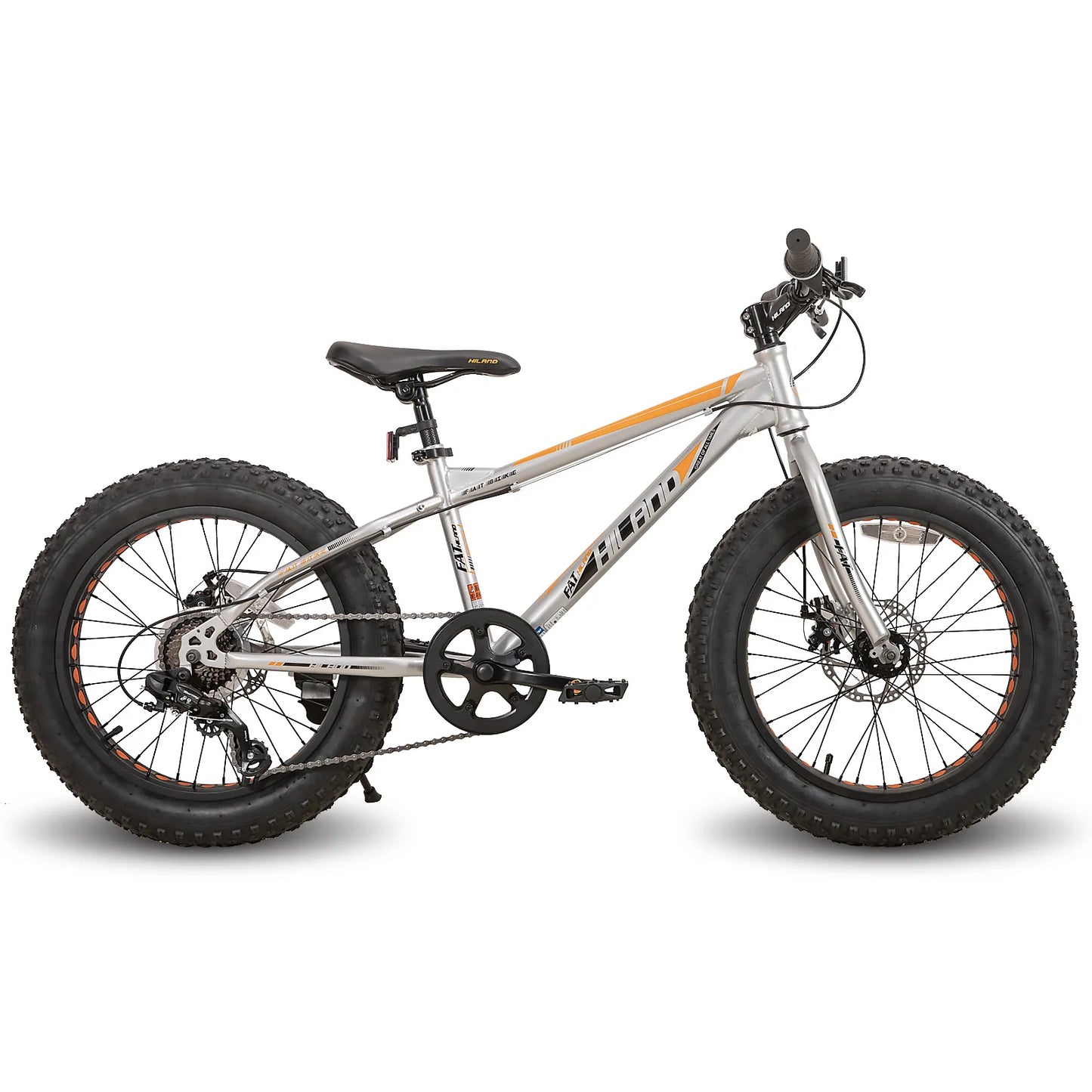 Hiland Fat Tire Kids Mountain Bike For Ages 5 And Up Shimano 7-Speed Front And Rear Disc Brakes