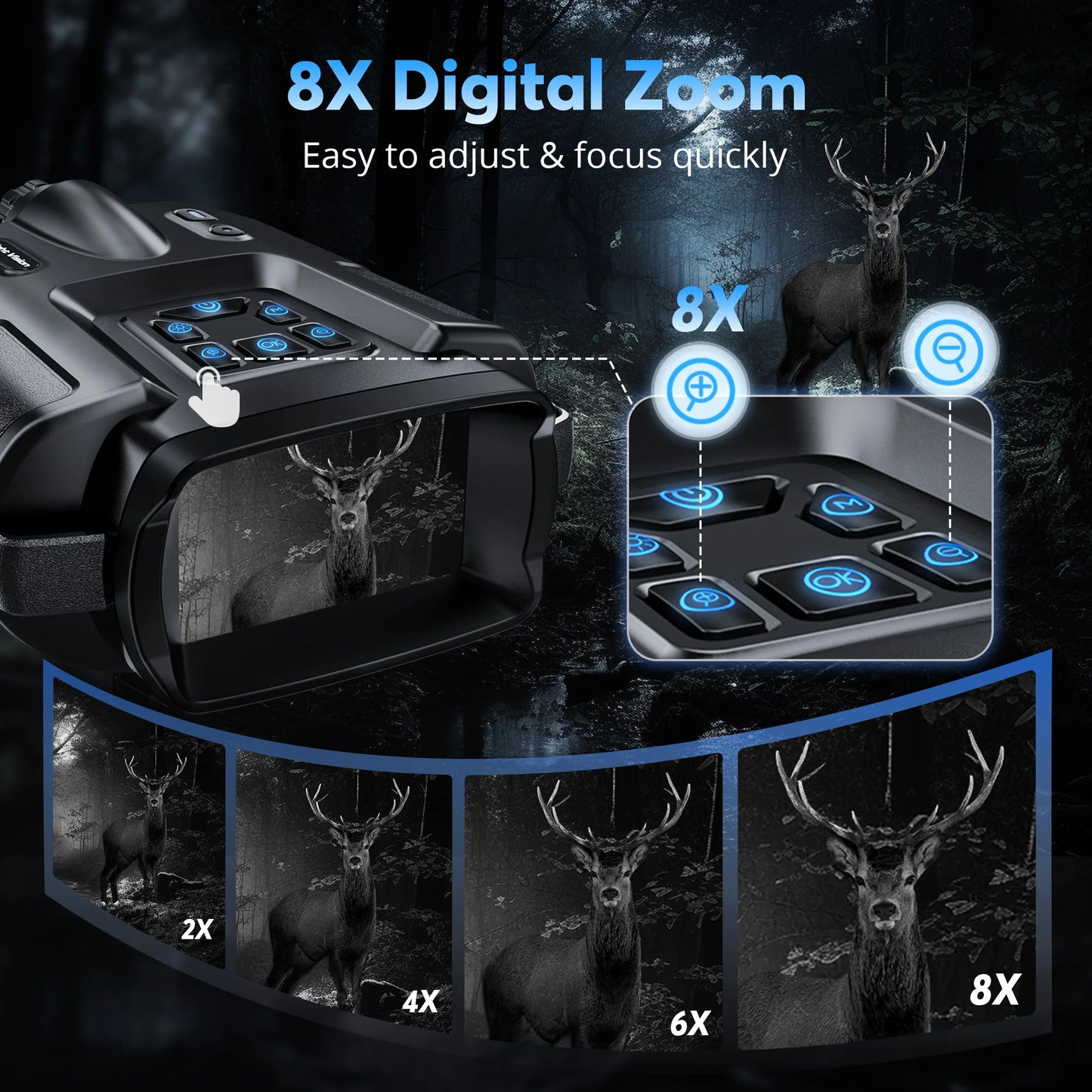 Letcmoi 4K Night Vision Binoculars Infrared Goggles