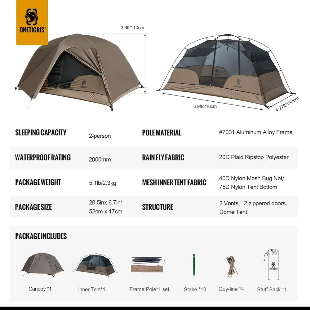 Pro Gear Sporting Goods OneTigris Cosmitto Tent 2 Person