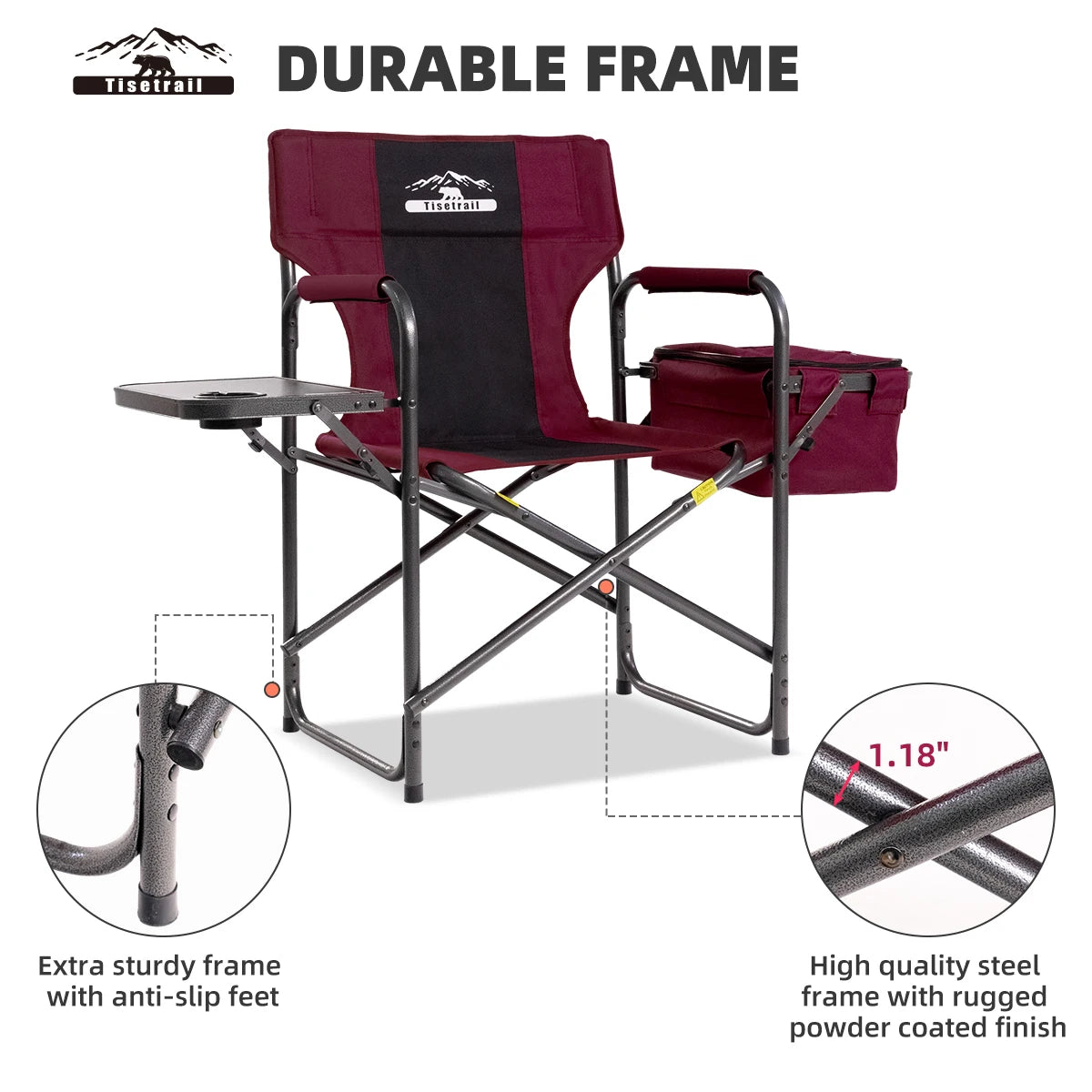 Tisetrail Director Camping Chair With Cooler Bag And Tray