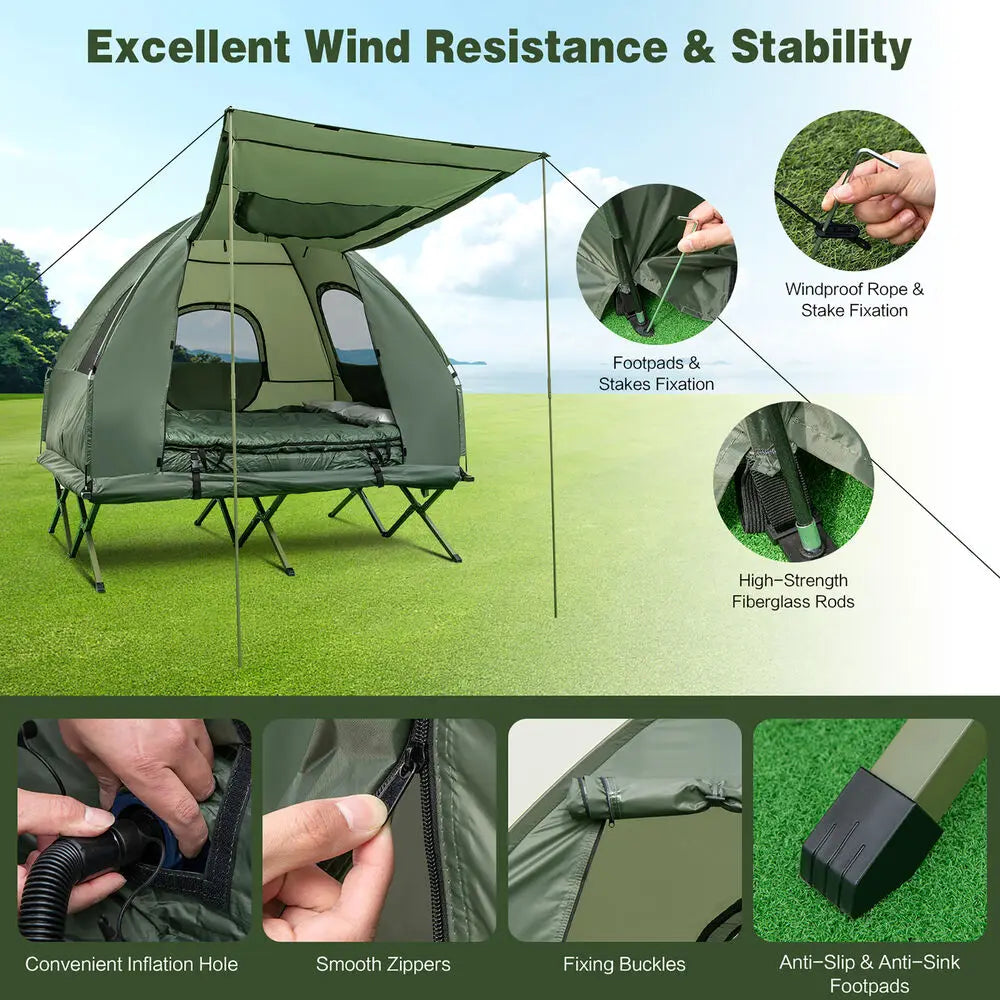 Pro Gear Sporting Goods 2 Person Tent Cot With Airbed