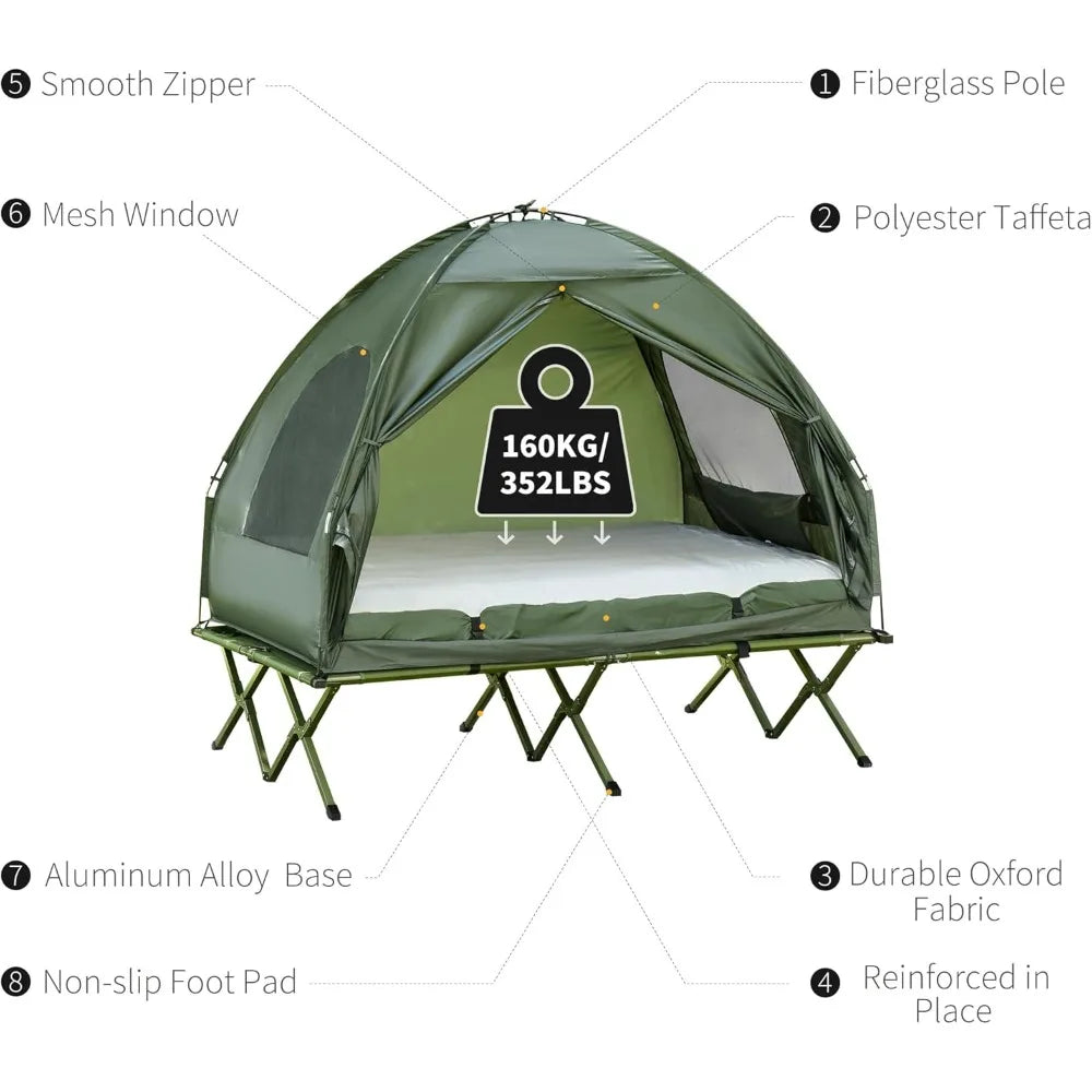 XMSJ Four In One Foldable Camping Cot Tent With Mattress