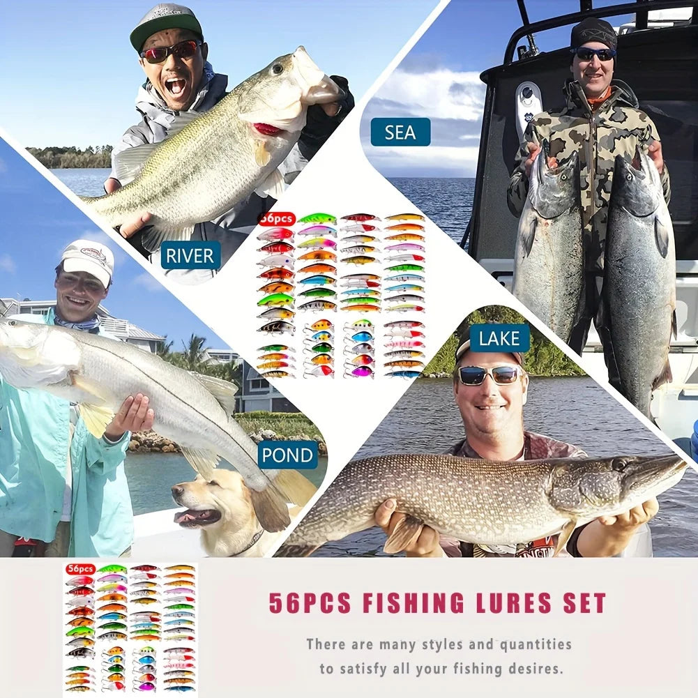 Multifunctional Fishing Lure Kit With Hooks And Spinners