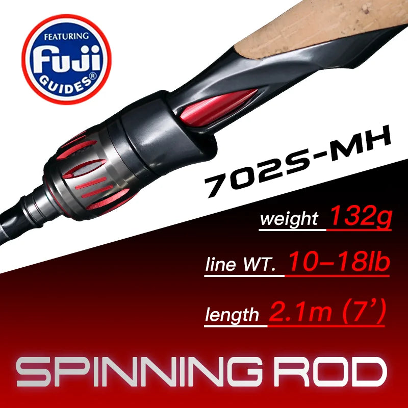 SeaSir Carbon Spinning And Casting Fishing Rod Fuji Guides